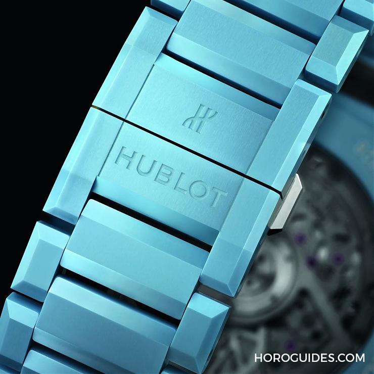 HUBLOT - 穿出正裝清爽感HUBLOT Big Bang Integrated彩色陶瓷鏈帶計時碼表
