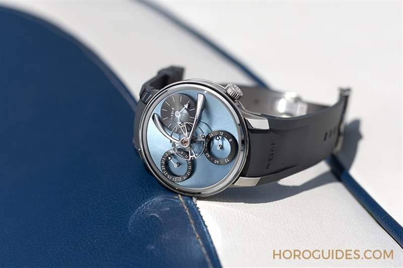 MB&F - 最有感的科幻亮眼配色，MB&F LM Split Escapement EVO冰藍面