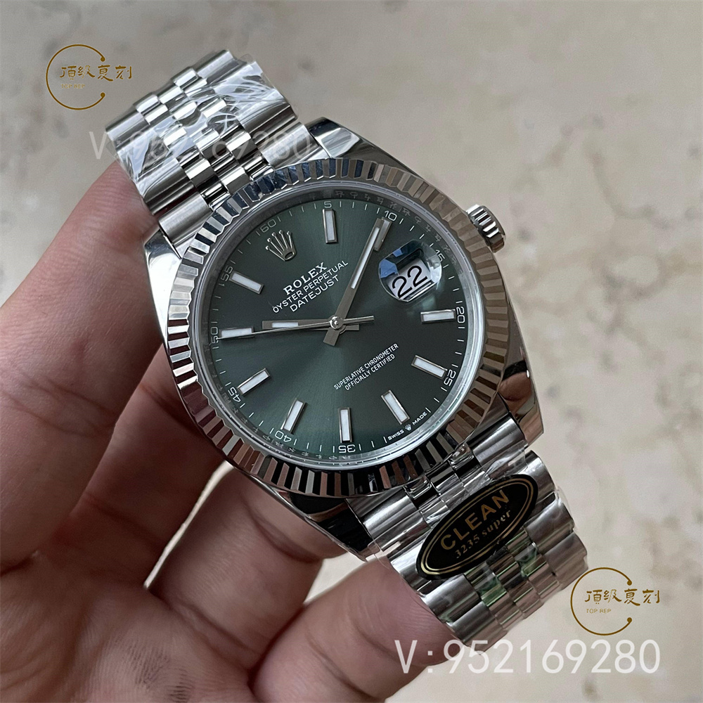 C廠新品薄荷綠日志3235機(jī)芯復(fù)刻表怎么樣,C廠clean廠勞力士薄荷綠日志評測