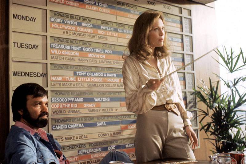 費(fèi)·唐納薇 (Faye Dunaway) 在電影“網(wǎng)絡(luò)”中的一個場景