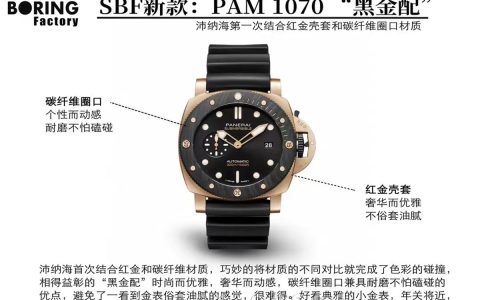 SBF廠(原VS)沛納海1070紅金碳纖維「黑金」腕表復刻