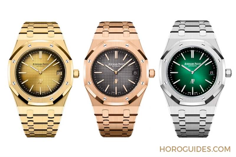 AUDEMARS PIGUET - 白金材質(zhì)的Royal Oak「JUMBO」16202BC，采用愛彼全新藍(lán)色粒紋表面