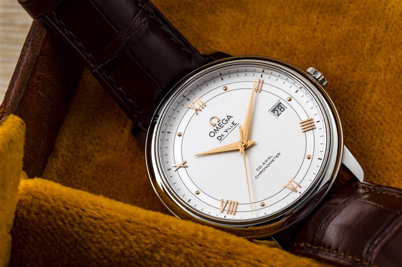 表盤(pán)特寫(xiě)，Omega De Ville Prestige Co-Axial