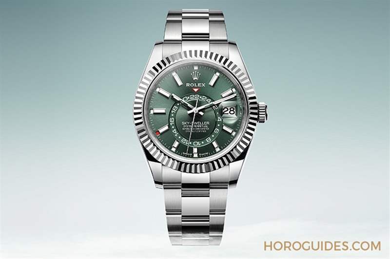 ROLEX - 勞力士天行者Sky-Dweller半金材質(zhì)推出薄荷綠新色，玫瑰金材質(zhì)搭配專(zhuān)屬藍(lán)綠色表盤(pán)
