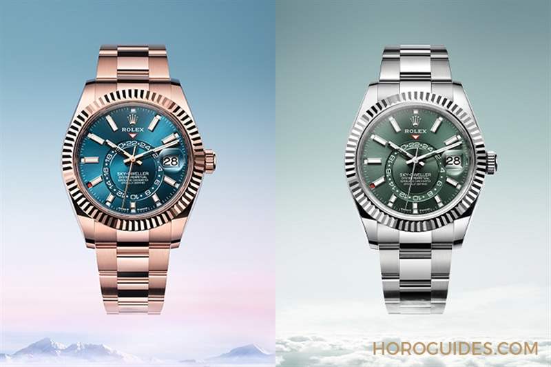 ROLEX - 勞力士天行者Sky-Dweller半金材質(zhì)推出薄荷綠新色，玫瑰金材質(zhì)搭配專(zhuān)屬藍(lán)綠色表盤(pán)