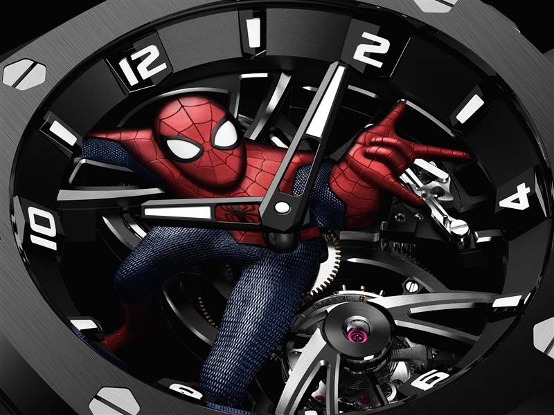 愛(ài)彼推出Royal Oak Concept Tourbillon Spider-Man蜘蛛俠主題鏤空陀飛輪腕表