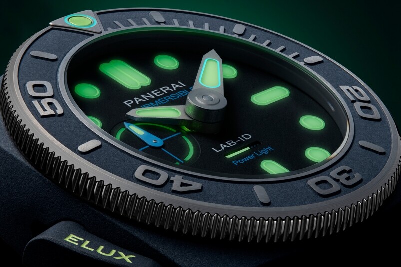 夜光功能新高度！ Panerai全新Submersible Elux LAB-ID腕表 以純機械一鍵開關發光系統